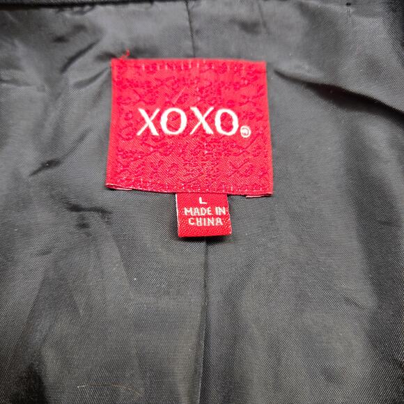 XOXO Women's Blazer Large L Black  Misses Size 12 14 Coat Jacket Button - Picture 5 of 8